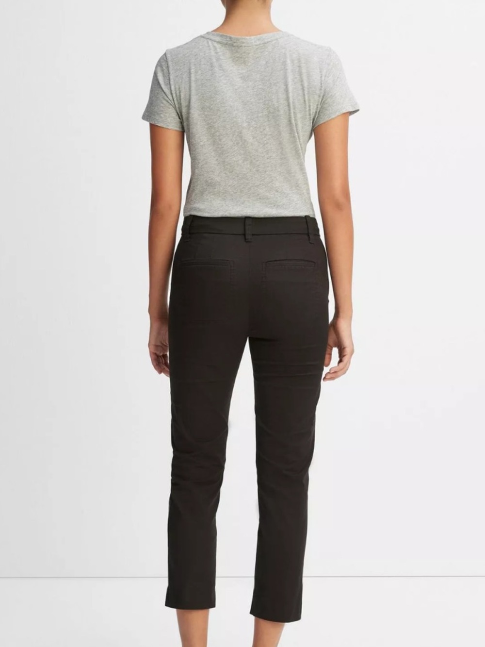 Vince Women’s Black Coin Pocket Cropped Chino Pants - Picture 2 of 10